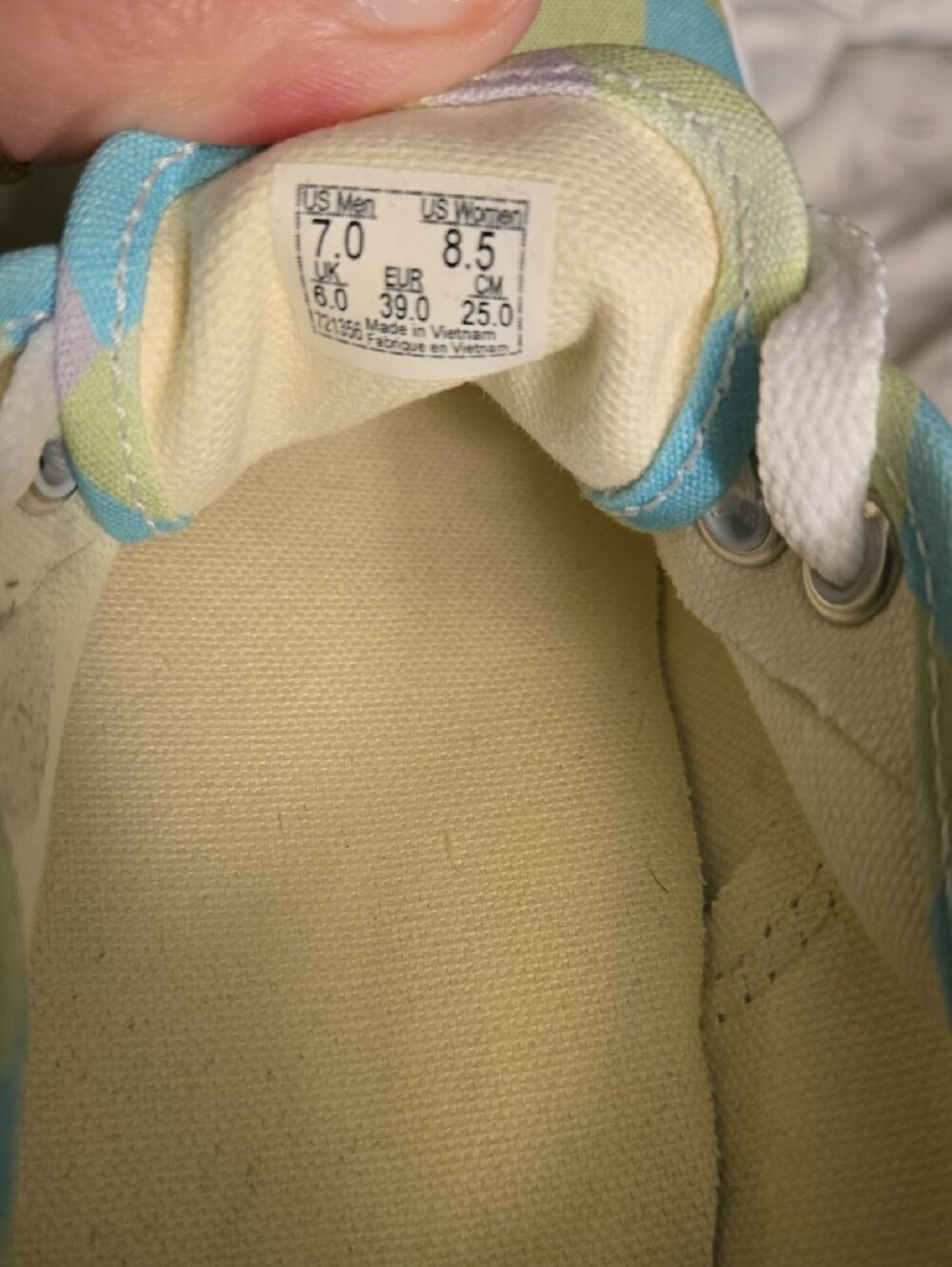 Vans Checkerboard Low-Top Sneakers in Mint, Blue & Lavender - Picture 4 of 4